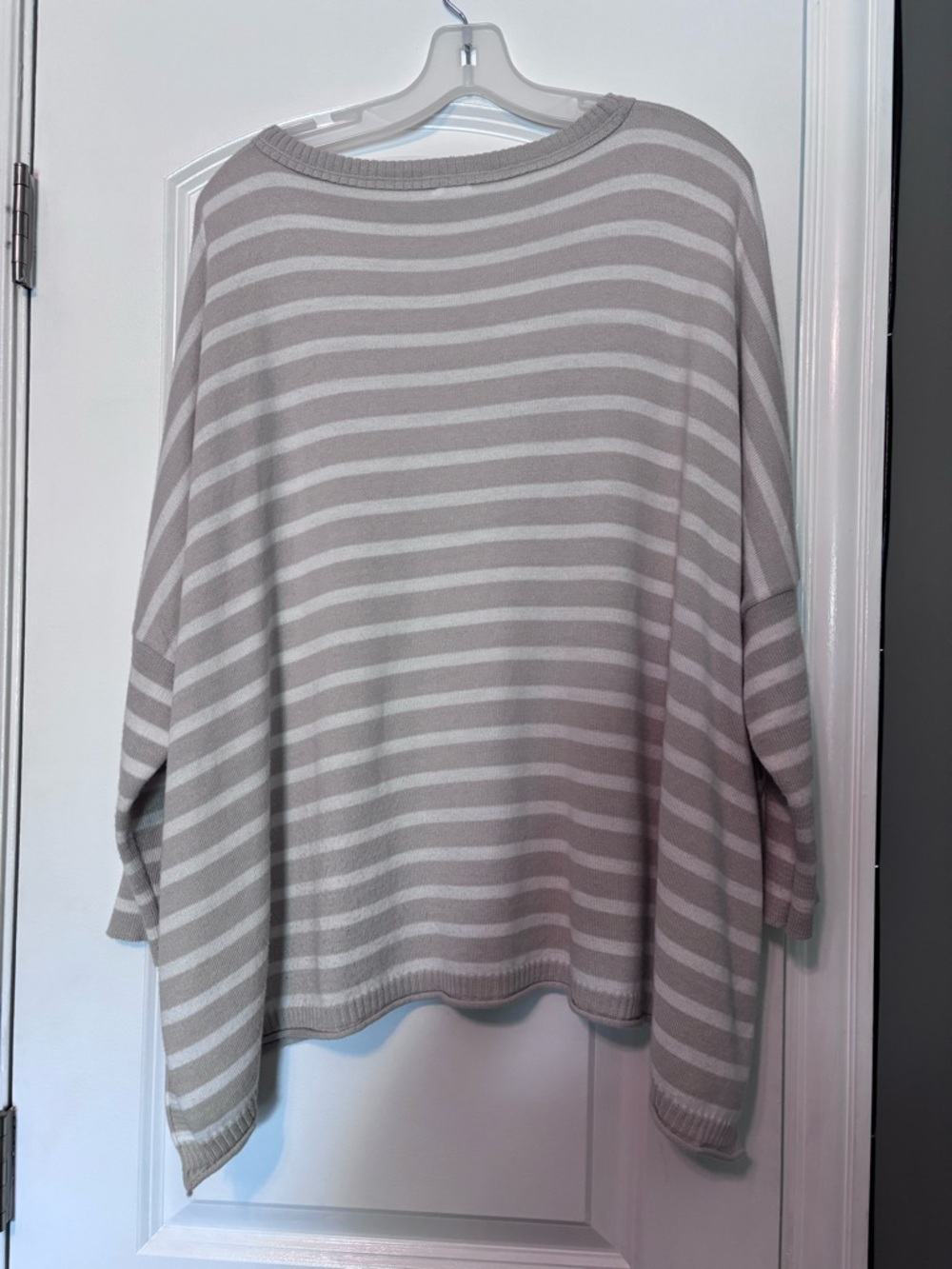 Mersea Striped Knit Sweater Coastal Grandma Oversized Neutral
Sweater OS - Picture 8 of 11